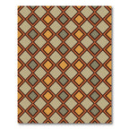 Mid-Century Earthy Geometric Diamond Grid Rug