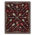 Red Crossed Arrows Heart Vignette Rug