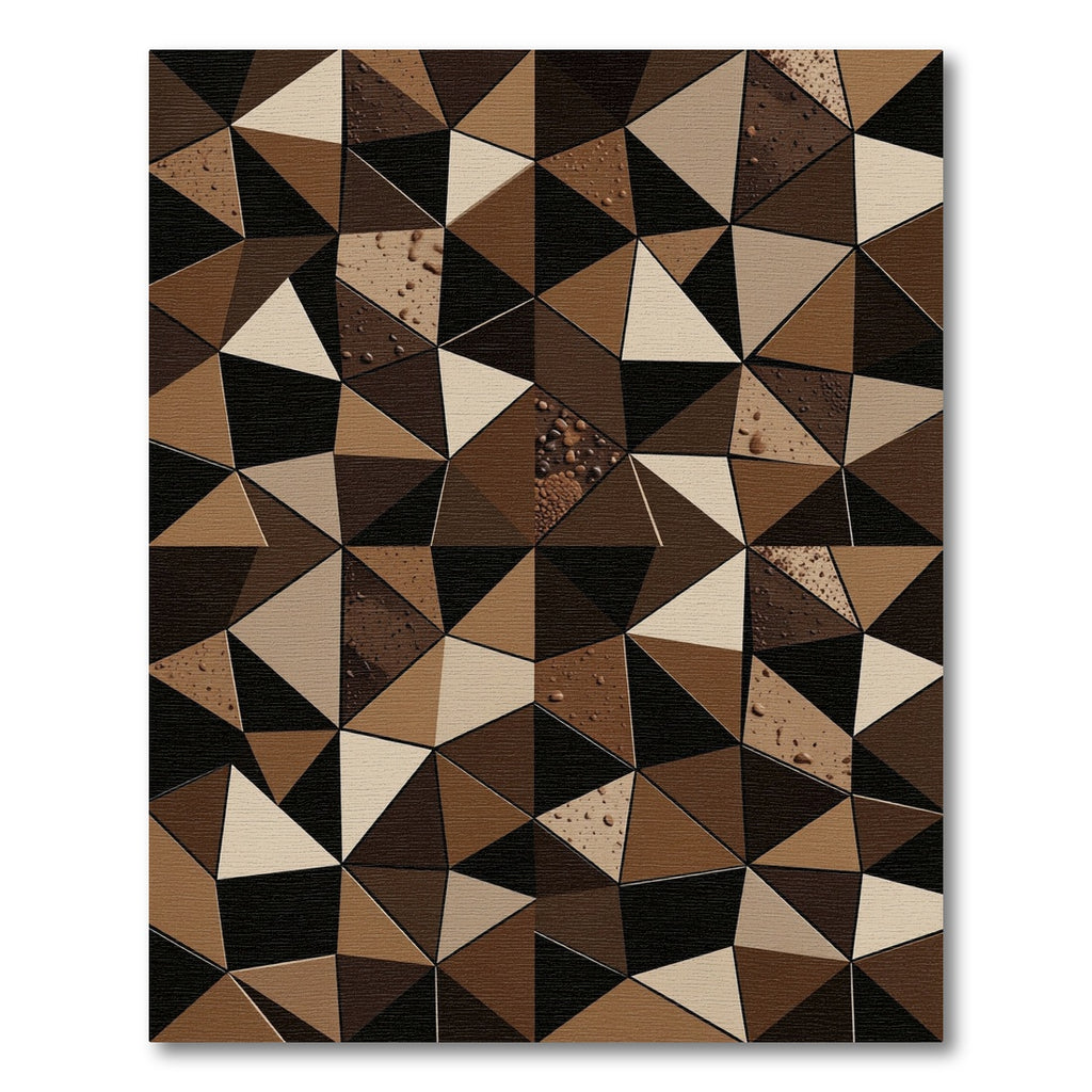 Geometric Triangles Abstract Chocolate Brown Rug