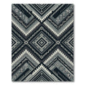 Monochromatic Charcoal Tribal Geometric Diamond Rug