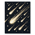 Radiant Golden Shooting Star Night Sky Rug