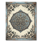 Classic Blue Floral Medallion Border Rug