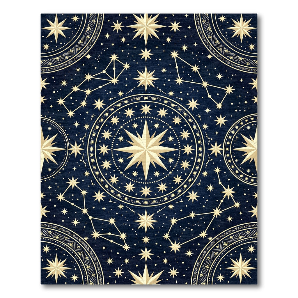 Celestial Navy Golden Constellation Map Rug
