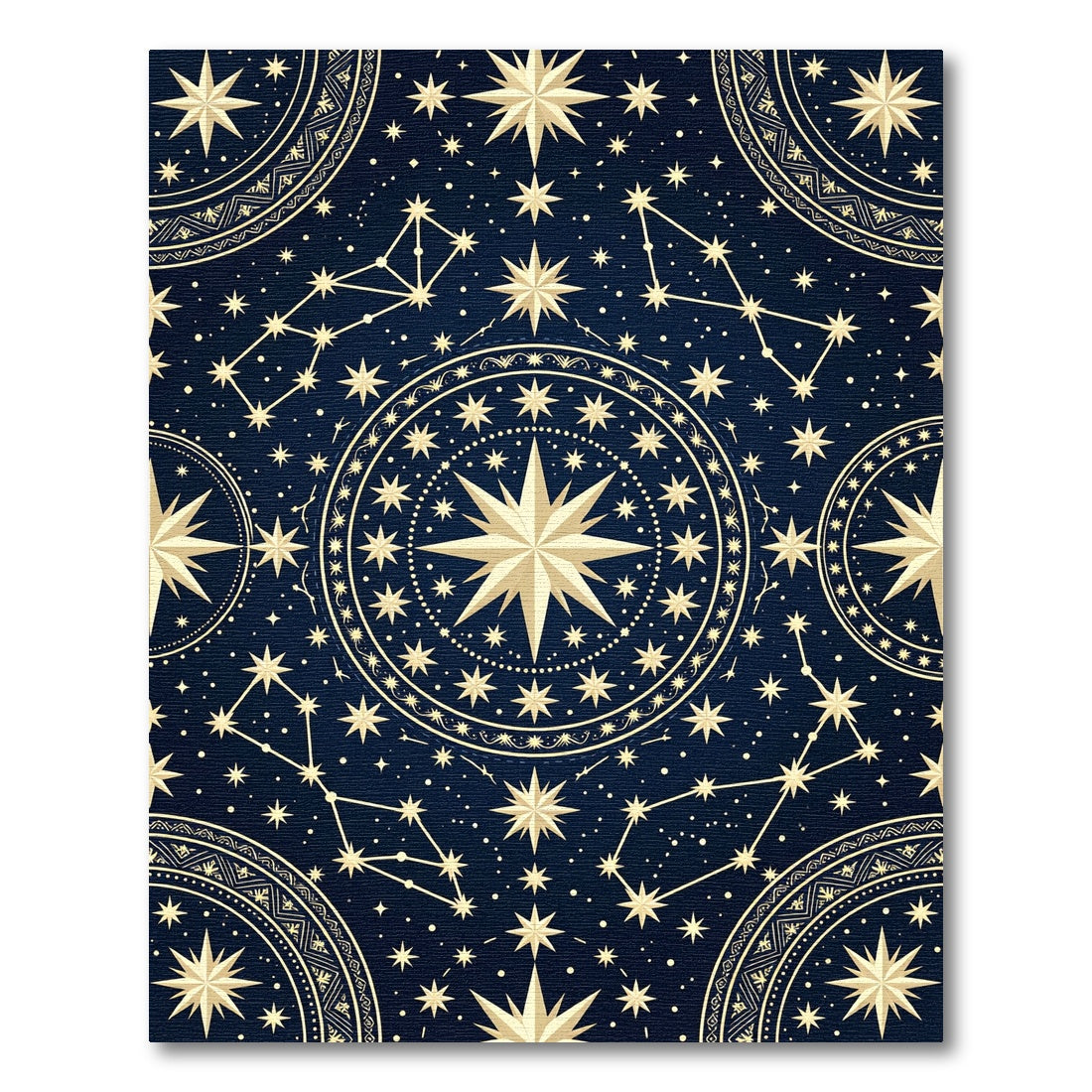 Celestial Navy Golden Constellation Map Rug