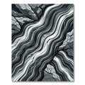 Monochrome Abstract Flowing River Rock Rug