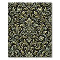 Elegant Sage Green Damask Scroll Rug