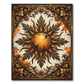 Gilded Sunburst Leaf Ornate Medallion Rug