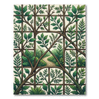 Lush Green Trellis Arbor Foliage Rug