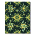 Green Yellow Starburst Floral Rug