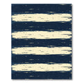 Navy and Cream Distressed Horizontal Stripes Rug