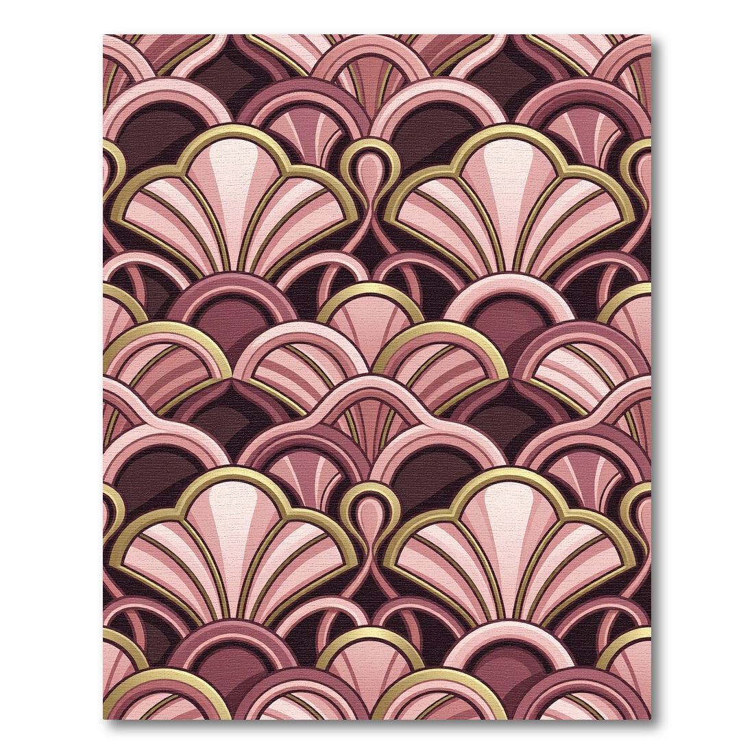 Art Deco Blush Shell Geometric Rug