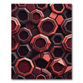 Crimson Honeycomb Geometric Overlap Rug