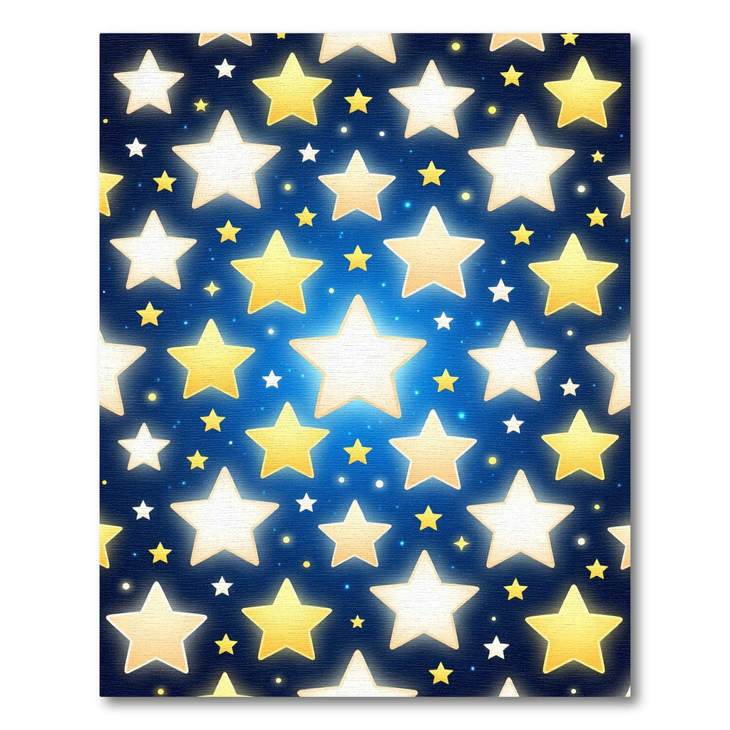 Golden Glowing Star Sky Rug