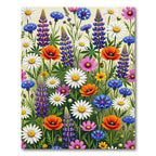 Vibrant Wildflower Meadow Floral Field Rug