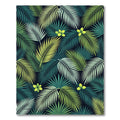 Tropical Palm Leaves Floral Collage Rug