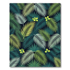 Tropical Palm Leaves Floral Collage Rug