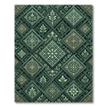 Emerald Green Intricate Tile Mosaic Rug