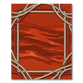 Crimson Braided Rope Border Rug