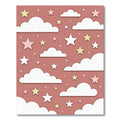 Whimsical Dusty Rose Celestial Cloud Sky Rug