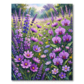 Vibrant Purple Orchid Lavender Field Rug