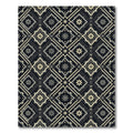 Elegant Dark Floral Medallion Diamond Rug