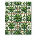 Lush Green Botanical Trellis Grid Rug