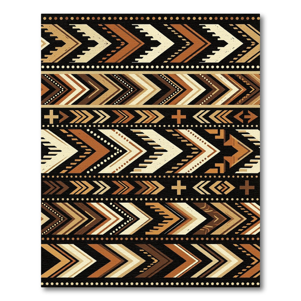 Earthy Geometric Chevron Boho Stripe Rug