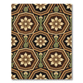 Earthy Hexagonal Cactus Geometric Desert Rug