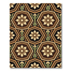 Earthy Hexagonal Cactus Geometric Desert Rug