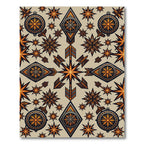 Bronze Star Compass Arrow Tile Rug