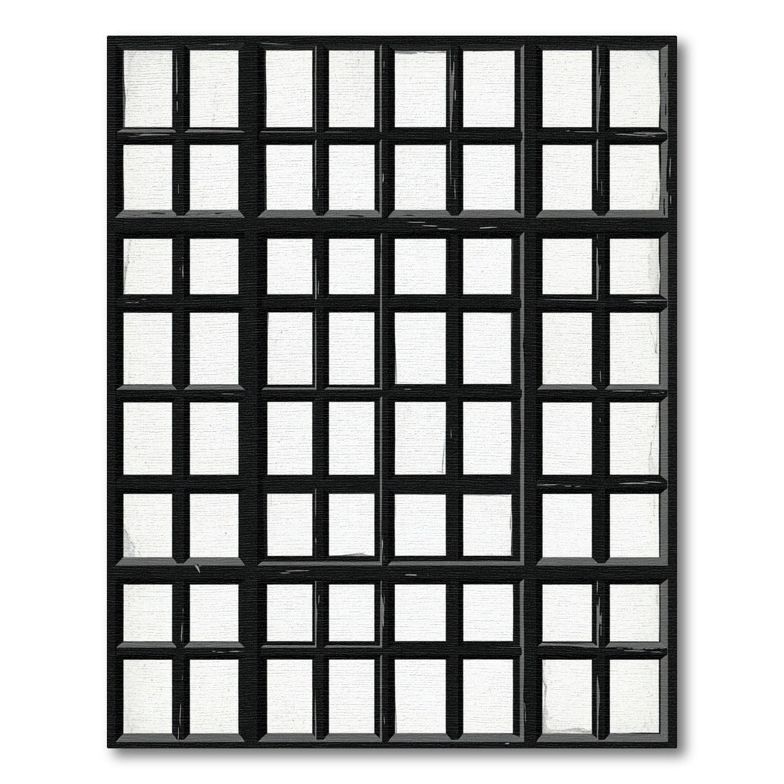 Minimalist Black and White Grid Window Rug