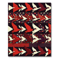 Red White Flying Geese Floral Patchwork Rug
