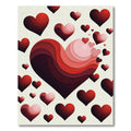Layered Crimson Heart Abstract Rug