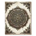 Ornate Gold Scrollwork Medallion Rug