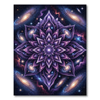 Cosmic Violet Celestial Lotus Mandala Rug