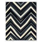 Dark Gray Cream Chevron Zigzag Art Rug