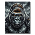 Majestic Silverback Gorilla Portrait Art Rug