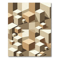 Neutral Earth Tone Geometric Cubes Rug