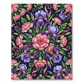 Vibrant Pink Carnation and Purple Iris Rug