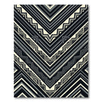 Monochromatic Chevron Geometric Black Gray Rug