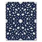 Navy Geometric Interlocking Star Tile Rug
