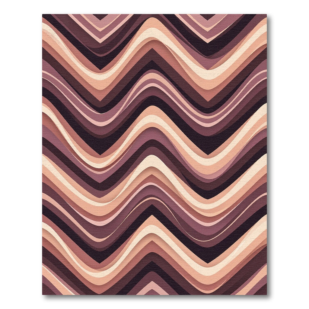 Deep Plum Layered Chevron Rug