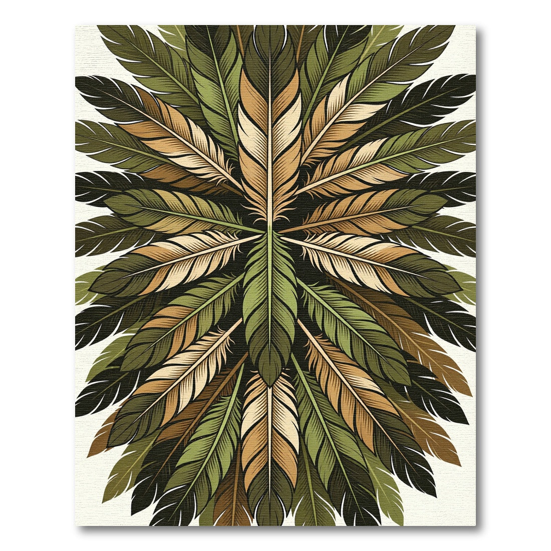 Green Brown Golden Feather Radiance Rug