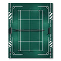 Minimalist Emerald Green Tennis Court Graphic Rug