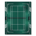 Minimalist Emerald Green Tennis Court Graphic Rug