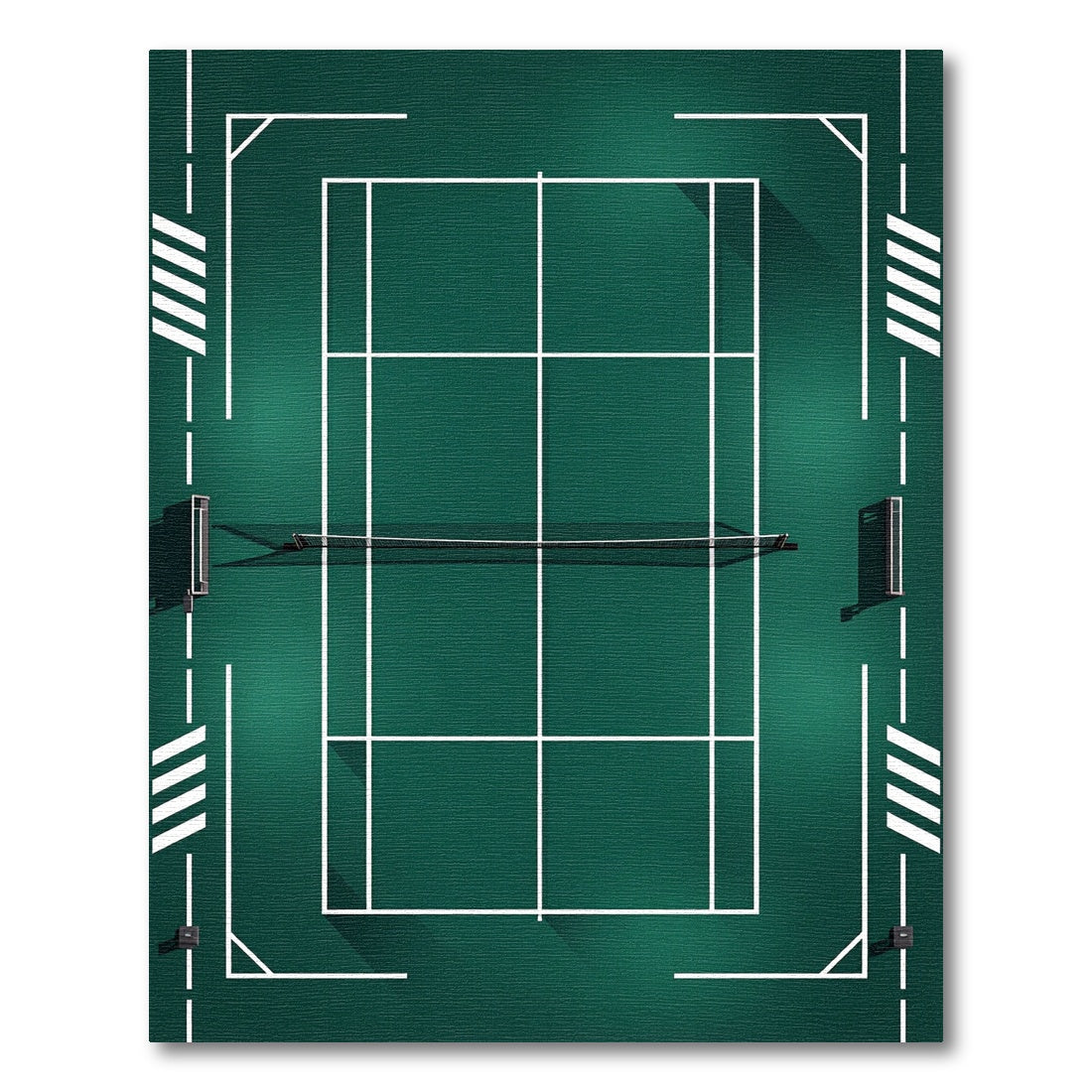 Minimalist Emerald Green Tennis Court Graphic Rug
