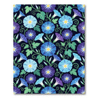 Vibrant Blue Morning Glory Botanical Rug