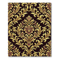 Rich Gold Burgundy Damask Flourish Rug