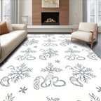 Gray Snowflake Tree Abstract Medallion Rug