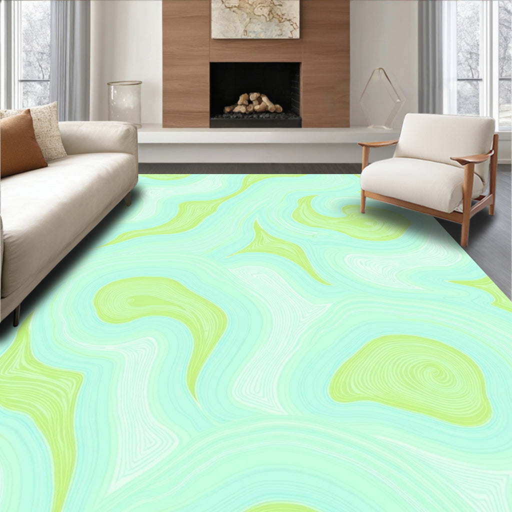 Cool Swirl Organic Pattern Rug